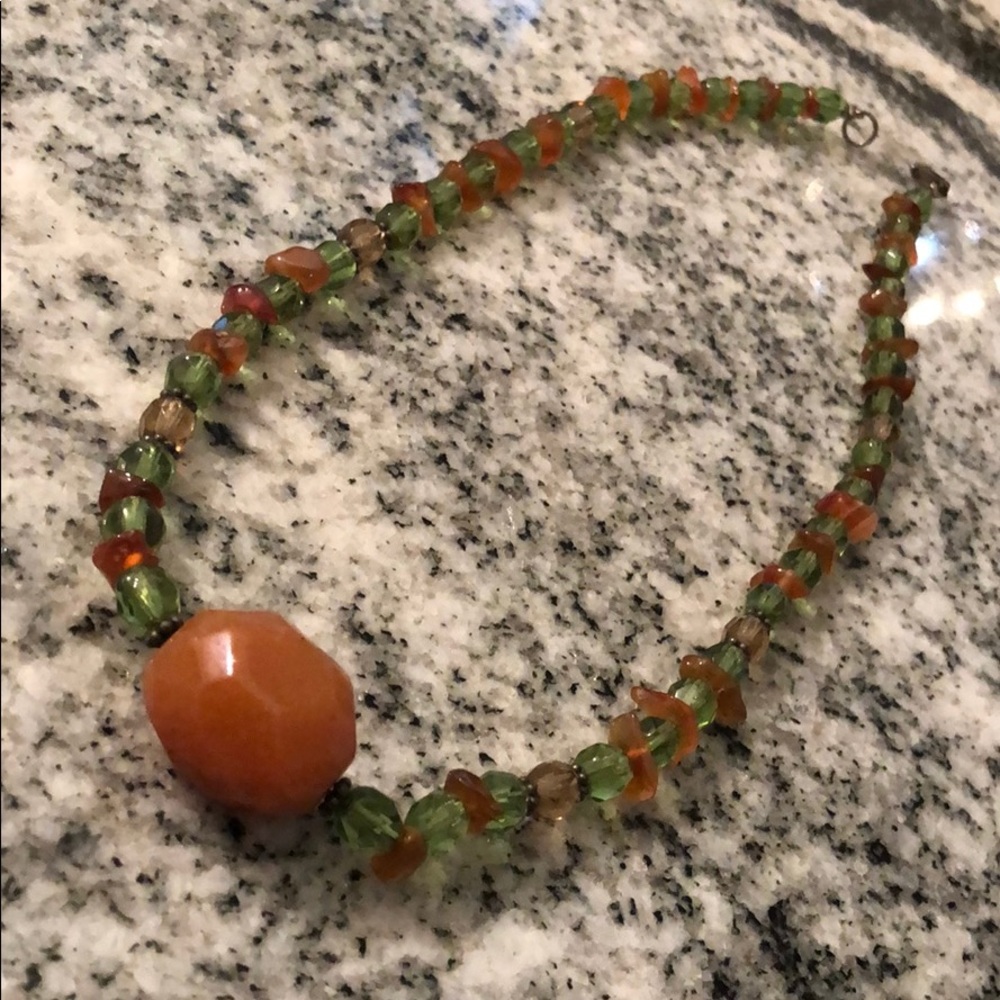 Boho hippie necklace natural stone